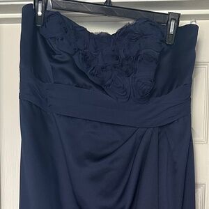 David’s Bridal full length navy dress